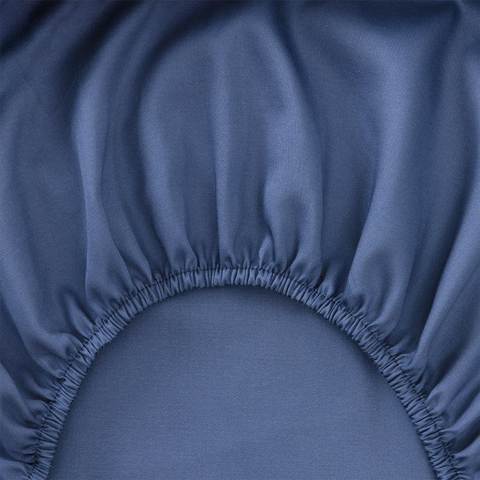 Triomphe Outremer Fitted Sheet by Yves Delorme King Fitted Sheet Outremer at FIG LINENS AND HOME 2