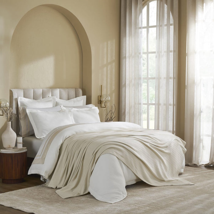 Ultima Organic Cotton Blanket by Orchids Lux Home - Queen Sand Bed Cover 2 at Fig Linens and Home