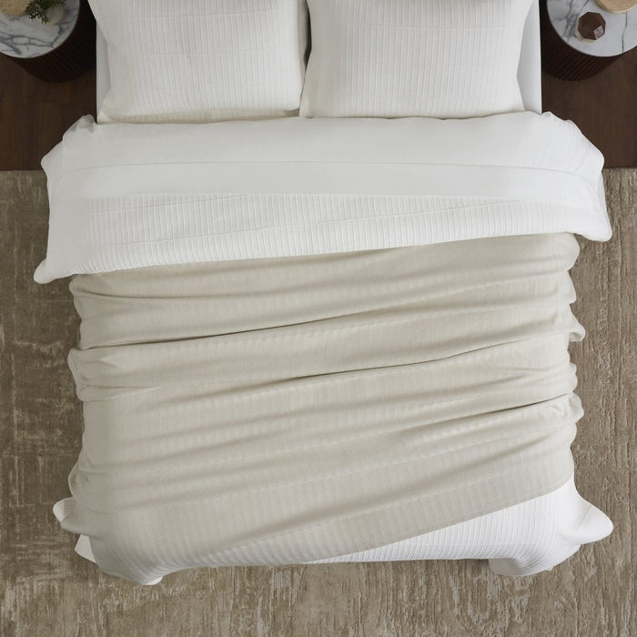 Ultima Organic Cotton Blanket by Orchids Lux Home - Queen Sand Bed Cover 3 at Fig Linens and Home
