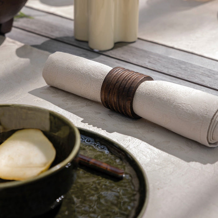 Vegetal Mood Beige Napkin By Le Jacquard Francais Napkin 20" X 20" - Set of 4 BEIGE at FIG LINENS AND HOME 1