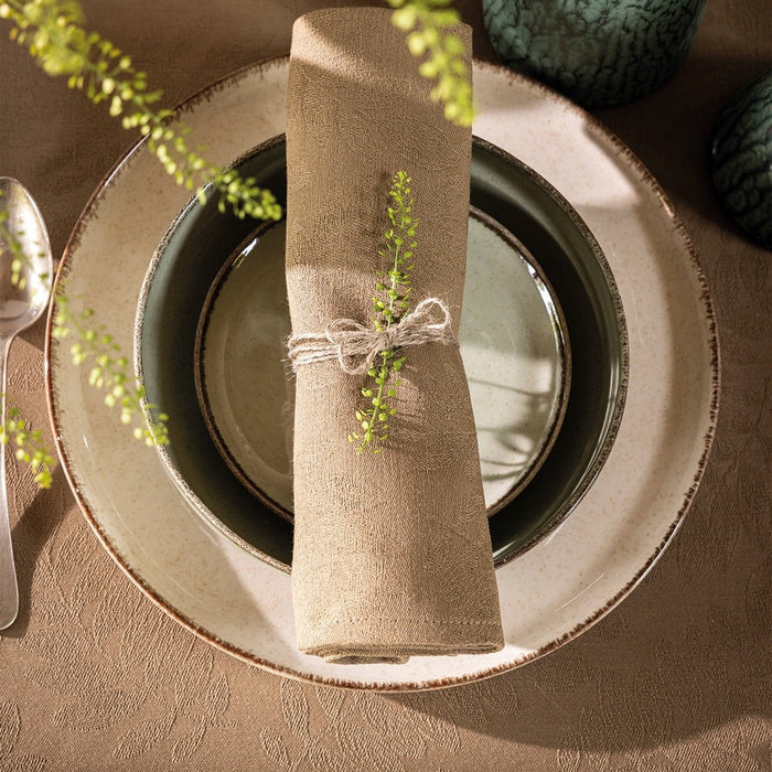 Vegetal Mood Green Napkin By Le Jacquard Francais Napkin 20" X 20" - Set of 4 GREEN at FIG LINENS AND HOME 1
