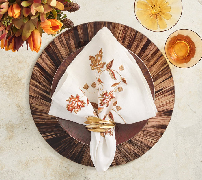 Verve Napkin Ring in Gold, Set of 4 Kim Seybert - Lifestyle 2 at Fig Linens and Home