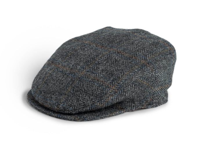 Donegal Tweed - Grey Herringbone with Multicolour Overcheck / Small 56-57cm