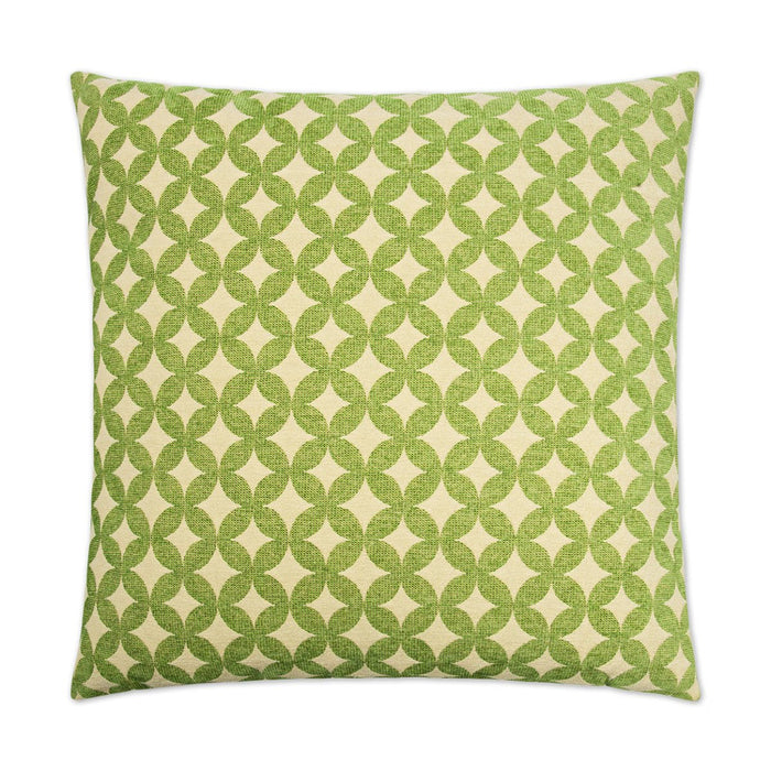 Volt Pillow in Green - front view, traditional circular dot design in captivating green by D.V. KAP Home