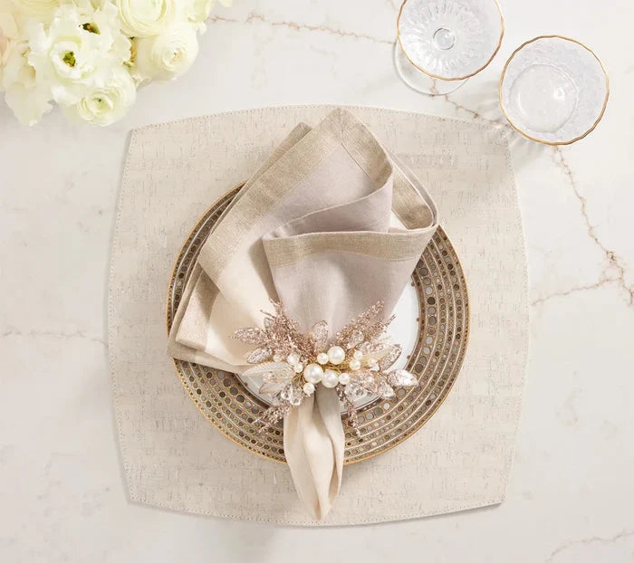 Whistler Gray/White Placemat Detail 3 | Kim Seybert at Fig Linens and Home