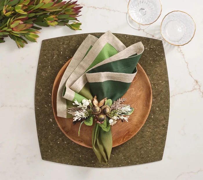 Whistler Olive/Gold Placemat Detail 4 | Kim Seybert at Fig Linens and Home