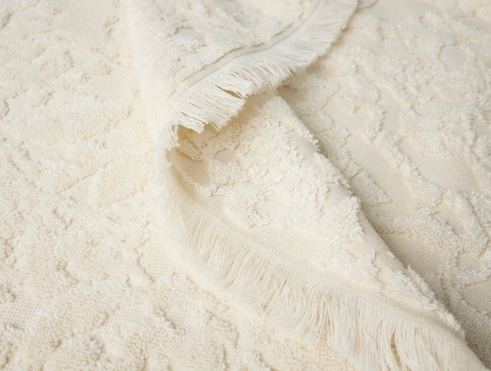 Detail of Towel - Coyuchi Wildflower Undyed Organic Cotton Bath Collection at Fig Linens and Home
