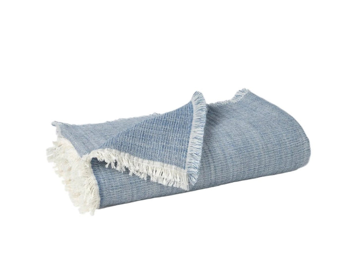 Willow Organic Throw Blankets by Coyuchi in Frost Blue at Fig Linens and Home - View 1