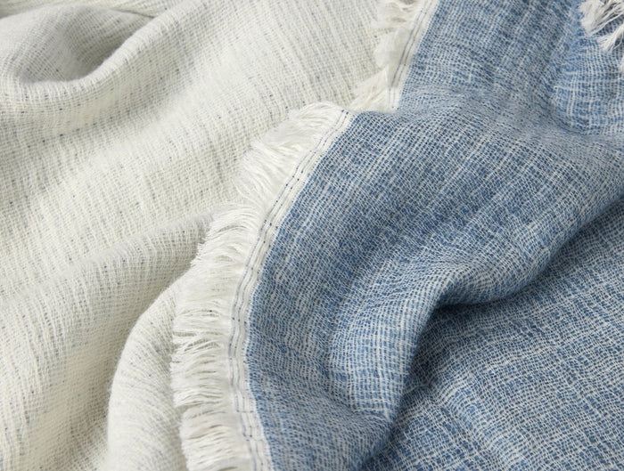 Willow Organic Throw Blankets by Coyuchi in Frost Blue at Fig Linens and Home - View 2