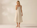 Women's Isla Organic Cotton Undyed w/ Hazel Rosehip Night Dress | Coyuchi at Fig Linens and Home