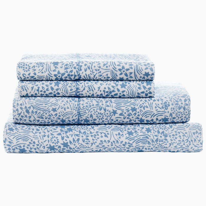 Zayan Light Indigo Sheet Set by John Robshaw at Fig Linens and Home - 2